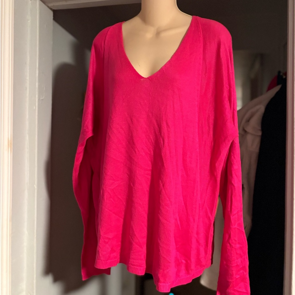 Lilly Pulitzer V Neck Pink Sweater XL